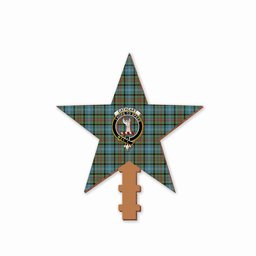 ScotsTee Shop Scottish Cathcart SC Crest Tartan Wooden Christmas Tree Topper