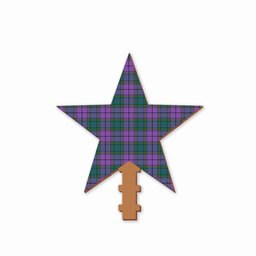 ScotsTee Shop Scottish Wardlaw Ancient Tartan Wooden Christmas Tree Topper