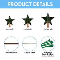 ScotsTee Shop Scottish Madewell Tartan Wooden Christmas Tree Topper