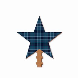 ScotsTee Shop Scottish US Navy Modern Tartan Wooden Christmas Tree Topper