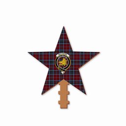 ScotsTee Shop Scottish MacTavish 2 Crest Tartan Wooden Christmas Tree Topper