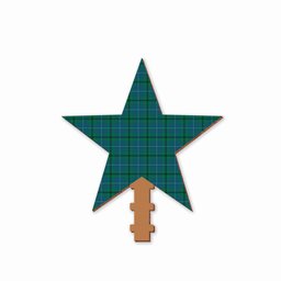 ScotsTee Shop Scottish Mayhew Tartan Wooden Christmas Tree Topper