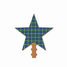 ScotsTee Shop Scottish Sutherland Ancient Tartan Wooden Christmas Tree Topper
