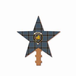 ScotsTee Shop Scottish Thompson Crest Tartan Wooden Christmas Tree Topper