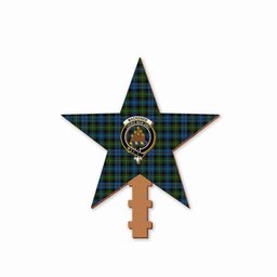 ScotsTee Shop Scottish Mackenzie Crest Tartan Wooden Christmas Tree Topper