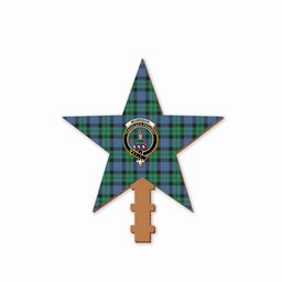 ScotsTee Shop Scottish Morrison Ancient Crest Tartan Wooden Christmas Tree Topper