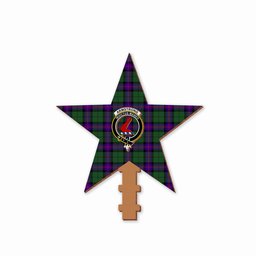 ScotsTee Shop Scottish Armstrong Modern Crest Tartan Wooden Christmas Tree Topper