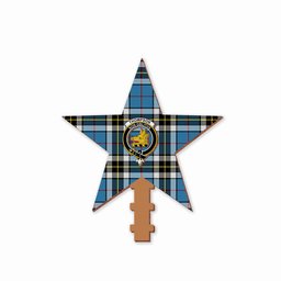 ScotsTee Shop Scottish Thompson Society Crest Tartan Wooden Christmas Tree Topper