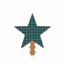 ScotsTee Shop Scottish Morrison Ancient Tartan Wooden Christmas Tree Topper