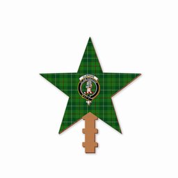 ScotsTee Shop Scottish Clephan Crest Tartan Wooden Christmas Tree Topper