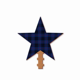 ScotsTee Shop Scottish Morgan Modern Tartan Wooden Christmas Tree Topper