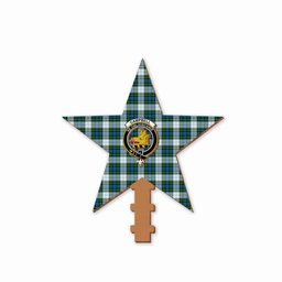 ScotsTee Shop Scottish Campbell Dress Crest Tartan Wooden Christmas Tree Topper