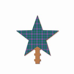 ScotsTee Shop Scottish Pitcairn Hunting Tartan Wooden Christmas Tree Topper