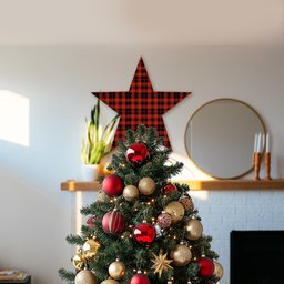 ScotsTee Shop Scottish Murray of Ochtertyre Ancient Tartan Wooden Christmas Tree Topper