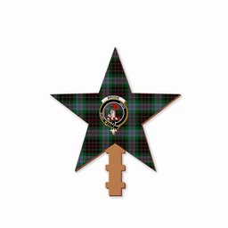 ScotsTee Shop Scottish Brodie Hunting Crest Tartan Wooden Christmas Tree Topper