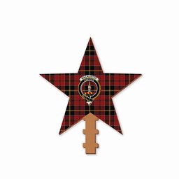 ScotsTee Shop Scottish MacAlister of Skye Crest Tartan Wooden Christmas Tree Topper