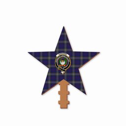 ScotsTee Shop Scottish Kinnaird Crest Tartan Wooden Christmas Tree Topper