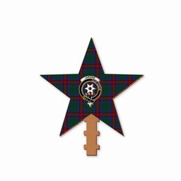 ScotsTee Shop Scottish Jardine Dress Crest Tartan Wooden Christmas Tree Topper