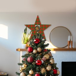 ScotsTee Shop Scottish MacFie Ancient Crest Tartan Wooden Christmas Tree Topper