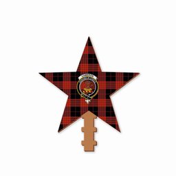 ScotsTee Shop Scottish Cameron Black and Red Ancient Crest Tartan Wooden Christmas Tree Topper