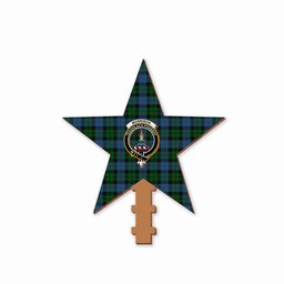 ScotsTee Shop Scottish Morrison Society Crest Tartan Wooden Christmas Tree Topper