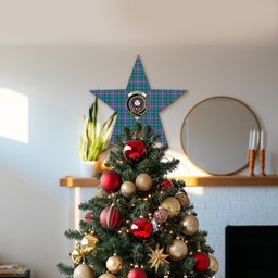 ScotsTee Shop Scottish Pitcairn Hunting Crest Tartan Wooden Christmas Tree Topper
