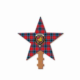 ScotsTee Shop Scottish MacTavish Modern Crest Tartan Wooden Christmas Tree Topper