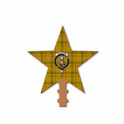ScotsTee Shop Scottish Houston Crest Tartan Wooden Christmas Tree Topper