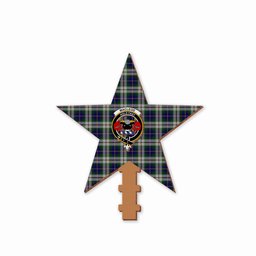 ScotsTee Shop Scottish MacLeod Of Californian Crest Tartan Wooden Christmas Tree Topper