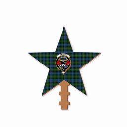 ScotsTee Shop Scottish MacLeod of Skye Crest Tartan Wooden Christmas Tree Topper