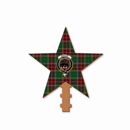 ScotsTee Shop Scottish Baxter Crest Tartan Wooden Christmas Tree Topper