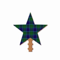 ScotsTee Shop Scottish Wallace Blue Tartan Wooden Christmas Tree Topper