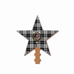 ScotsTee Shop Scottish Erskine Black and White Crest Tartan Wooden Christmas Tree Topper