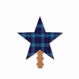 ScotsTee Shop Scottish McKerrell of Hillhouse Tartan Wooden Christmas Tree Topper