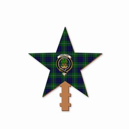 ScotsTee Shop Scottish Hamilton Hunting Crest Tartan Wooden Christmas Tree Topper