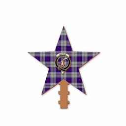 ScotsTee Shop Scottish MacRae Dress Purple 1 Crest Tartan Wooden Christmas Tree Topper
