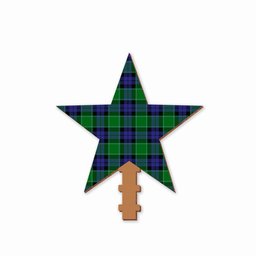 ScotsTee Shop Scottish Monteith Tartan Wooden Christmas Tree Topper