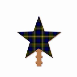 ScotsTee Shop Scottish Muir Tartan Wooden Christmas Tree Topper