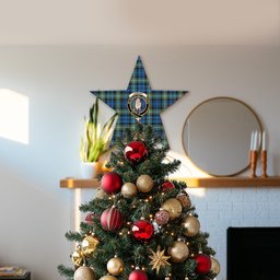 ScotsTee Shop Scottish Lamont Ancient Crest Tartan Wooden Christmas Tree Topper