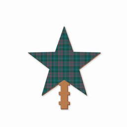 ScotsTee Shop Scottish Ralston USA Modern Tartan Wooden Christmas Tree Topper