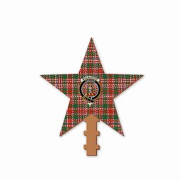 ScotsTee Shop Scottish MacAlister Ancient Clan Crest Tartan Wooden Christmas Tree Topper