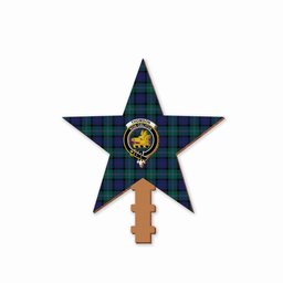 ScotsTee Shop Scottish Thomson Modern Crest Tartan Wooden Christmas Tree Topper