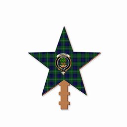 ScotsTee Shop Scottish Hamilton Green Hunting Crest Tartan Wooden Christmas Tree Topper