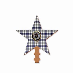 ScotsTee Shop Scottish Hannay SC Crest Tartan Wooden Christmas Tree Topper