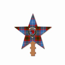 ScotsTee Shop Scottish Sideserf Crest Tartan Wooden Christmas Tree Topper
