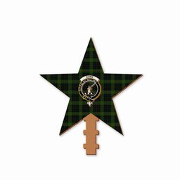ScotsTee Shop Scottish Gunn Logan Crest Tartan Wooden Christmas Tree Topper