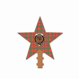 ScotsTee Shop Scottish Munro Ancient Crest Tartan Wooden Christmas Tree Topper
