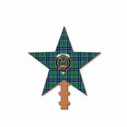 ScotsTee Shop Scottish Keith Ancient Crest Tartan Wooden Christmas Tree Topper