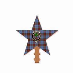 ScotsTee Shop Scottish Anderson Modern Crest Tartan Wooden Christmas Tree Topper