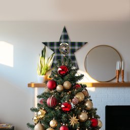 ScotsTee Shop Scottish Murray of Atholl Dress Crest Tartan Wooden Christmas Tree Topper